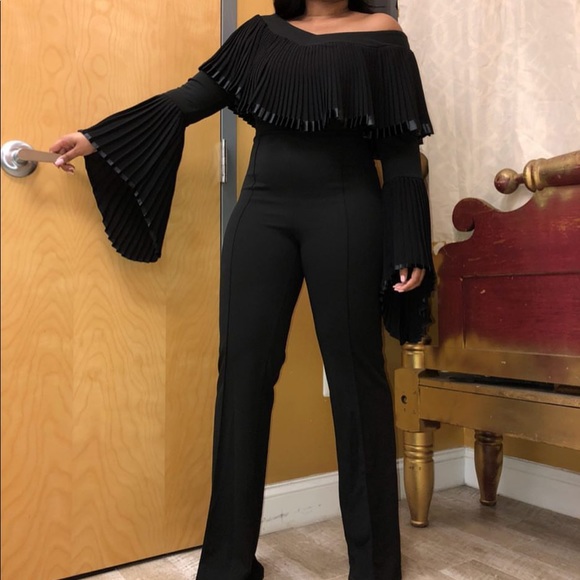 Pants - Black off shoulder Jumpsuit